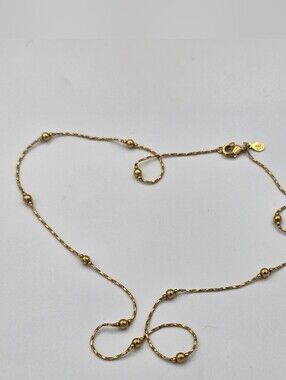 Premier Designs Delicate Gold Tone Bead Station Necklace